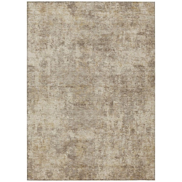 Chantille Machine Washable Indoor/Outdoor Abstract ACN2061 Taupe 8 ft. x 10 ft. Area Rug
