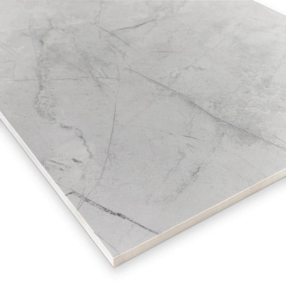 Pierre 12x24 Light Grey Polished Porcelain Wall and Floor Tile