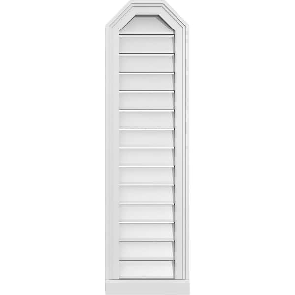 Ekena Millwork 12" x 42" Octagonal Top Surface Mount PVC Gable Vent: Functional with Brickmould Sill Frame