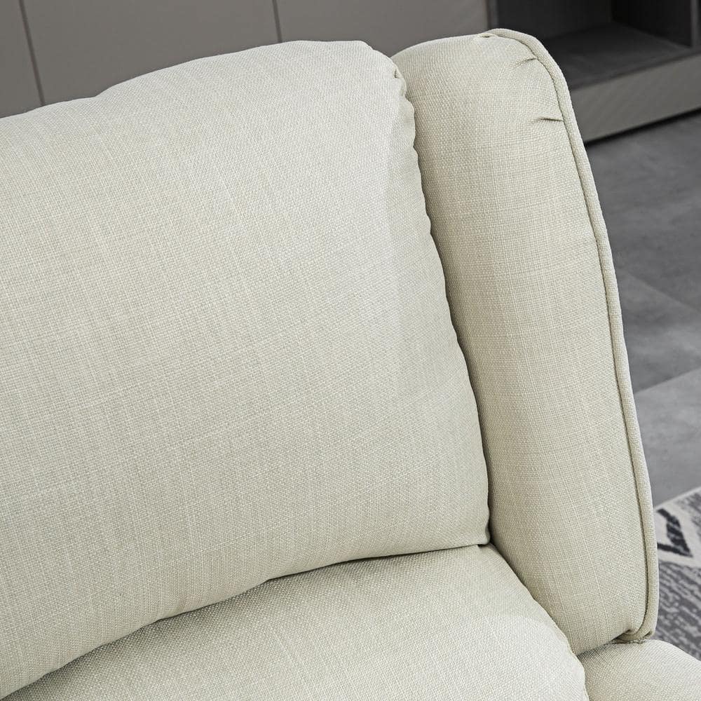 White Upholstered Wingback Heated Massage Recliner Chair