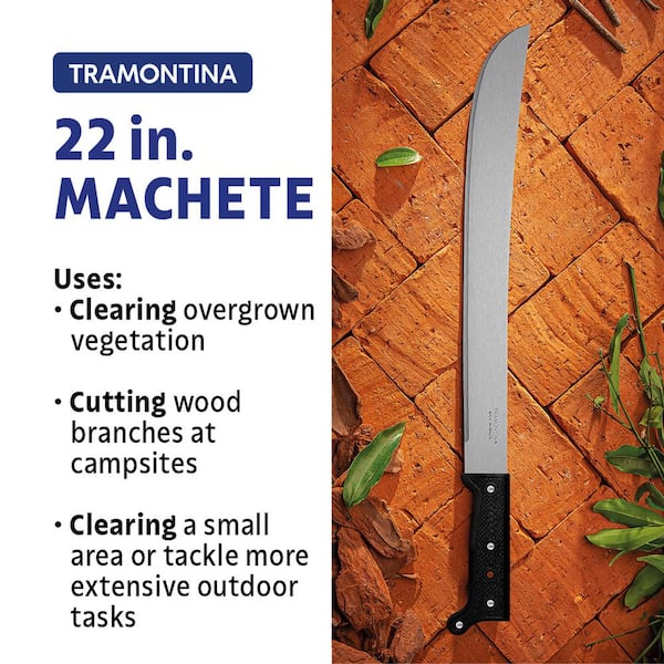 22 in. Machete with Carbon Steel Blade and Black Polypropylene Handle with Nylon Sheath