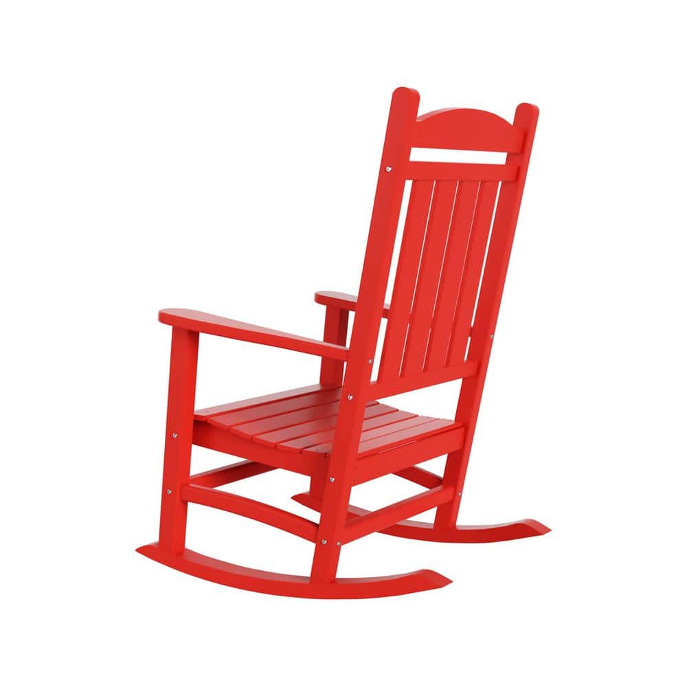 Laguna Red HDPE Traditional Rocking Chair with Arms