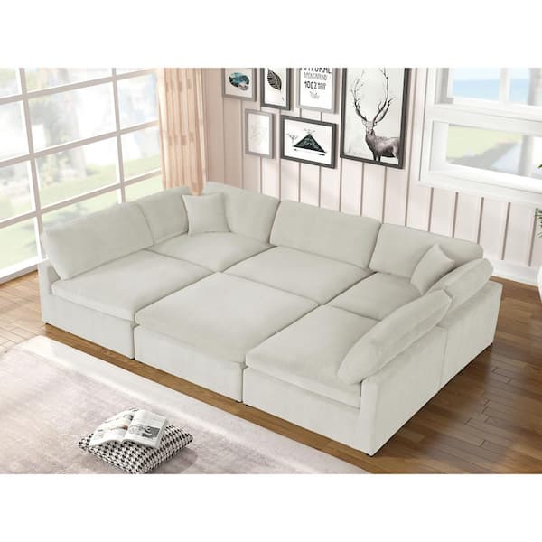 Best Master Furniture Remington 118 In, Best White Sectional Sofa