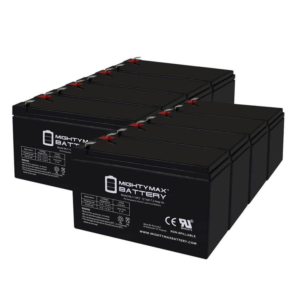 MIGHTY MAX BATTERY ML7-12F2 - 12-Volt 7 AH, F2 Terminal, Rechargeable ...