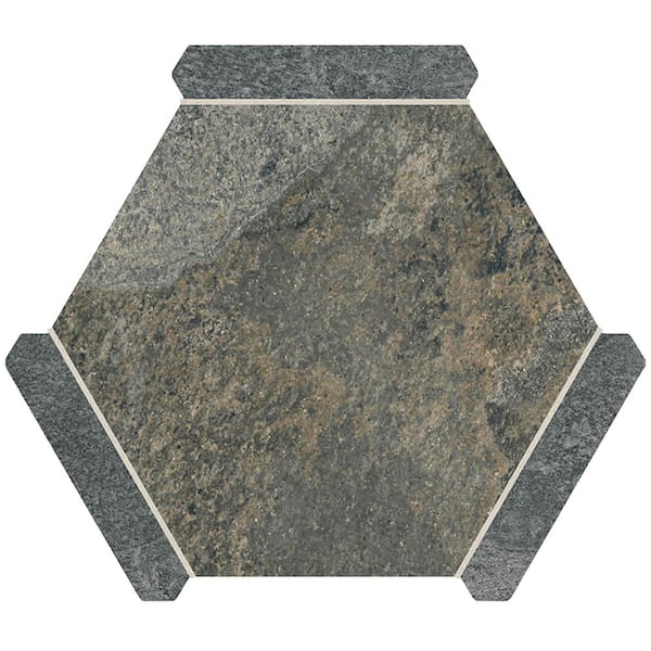 Aureole 8.66 in. x 9.84 in. Matte Slate Gray Porcelain Hexagon Wall and Floor Tile (8.07 sq. ft./Case) - 18 Sheet