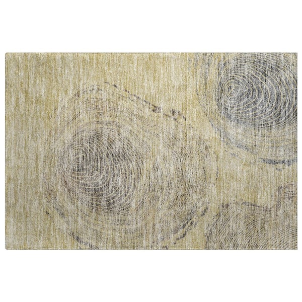 Dream Shag Premium Machine Washable Abstract ADS713 Beige 2 ft. x 3 ft. Accent Rug