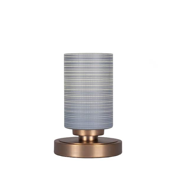 Unbranded Quincy 8 in. New Age Brass Accent Lamp with Glass Shade