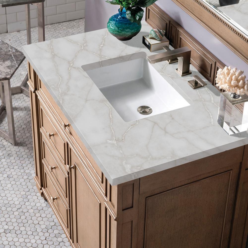 Bristol 36'' Dark Wood Single Vanity with Plywood Veneer