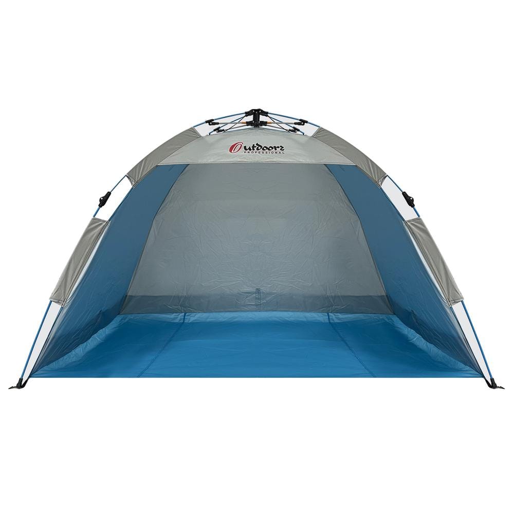 Blue Polyester Automatic Pop-Up Beach Sun Shelter