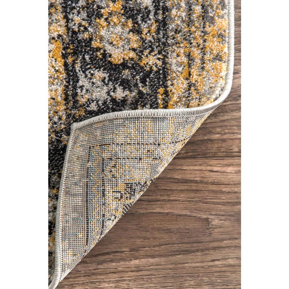 Vintage Medallion Gold 38" Rectangular Synthetic Area Rug