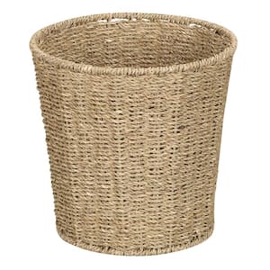 HOUSEHOLD ESSENTIALS Small Wicker White Basket with Lid ML-7113