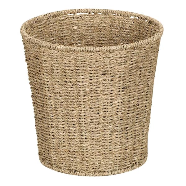 HOUSEHOLD ESSENTIALS Natural Seagrass Waste Basket