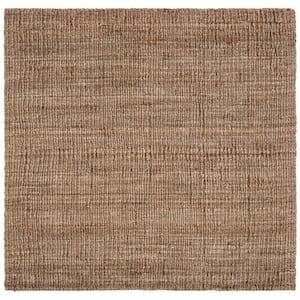 Natural Fiber Beige/Gray 10 ft. x 10 ft. Woven Crosstitch Square Area Rug