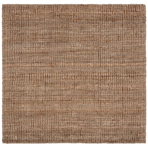 Natural Fiber Beige/Gray 10 ft. x 10 ft. Woven Crosstitch Square Area Rug