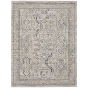 Nyle Ivory/Grey/Blue 8 ft. x 10 ft. Vintage Persian Area Rug