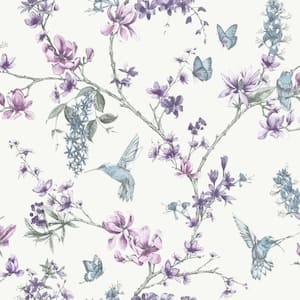 Pearl/Lilac Vinyl Strippable Wallpaper (Covers 56 sq. ft.)