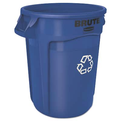Brute 32 Gal. Blue Vented Recycling Waste Container