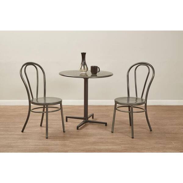 OSPdesigns Odessa Matte Silver Metal Dining Chair (Set of 2)