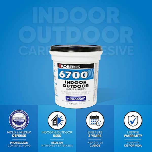 Creamy Tan 1 Quart. Indoor/Outdoor Carpet Floor Adhesive