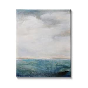 Abstract Ocean Horizon Line Nautical Water Cloudy Sky By Karen Hale Unframed Nature Art Print 40 in. x 30 in.