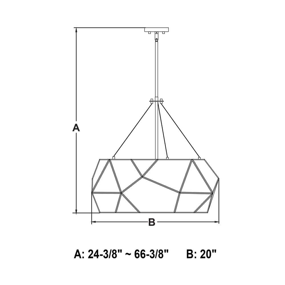 Euclid 20'' Black and Mercury Glass Geometric Pendant Light