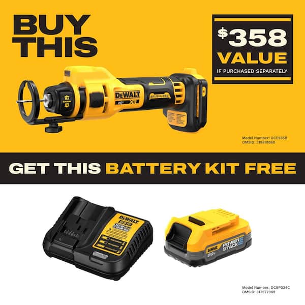 DEWALT XR 20V Lithium-Ion Cordless Rotary Drywall Cut-Out