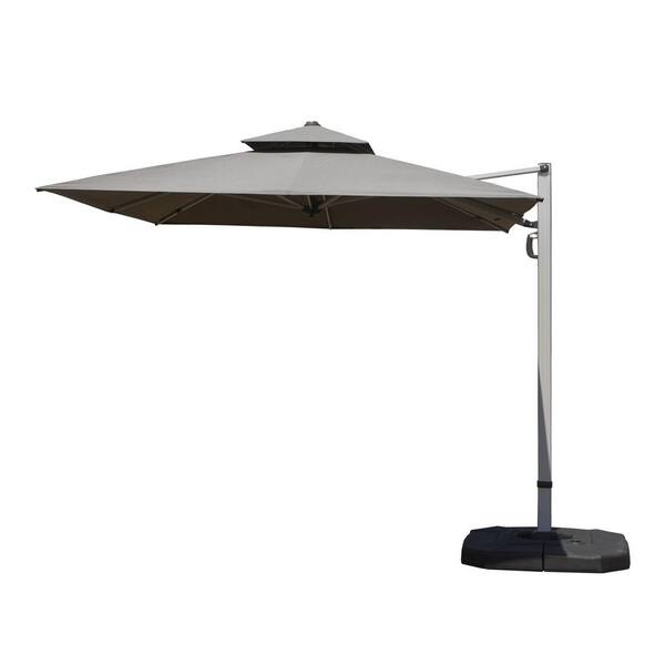 Sudzendf 9 ft. X 11 ft. Rectangle Cantilever Patio Umbrella with Center Pole in Gray (Base Not Included) Sudzendf 9 ft. X 11 ft. Rectangle Cantilever Patio Umbrella with Center Pole in Gray (Base Not Included)