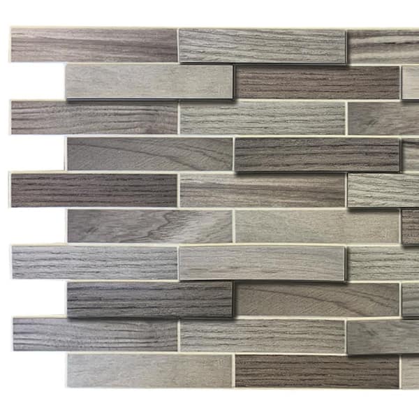 Dundee Deco 3D Falkirk Retro III 39 in. x 19 in. Cream Faux Tile PVC Decorative Wall Paneling