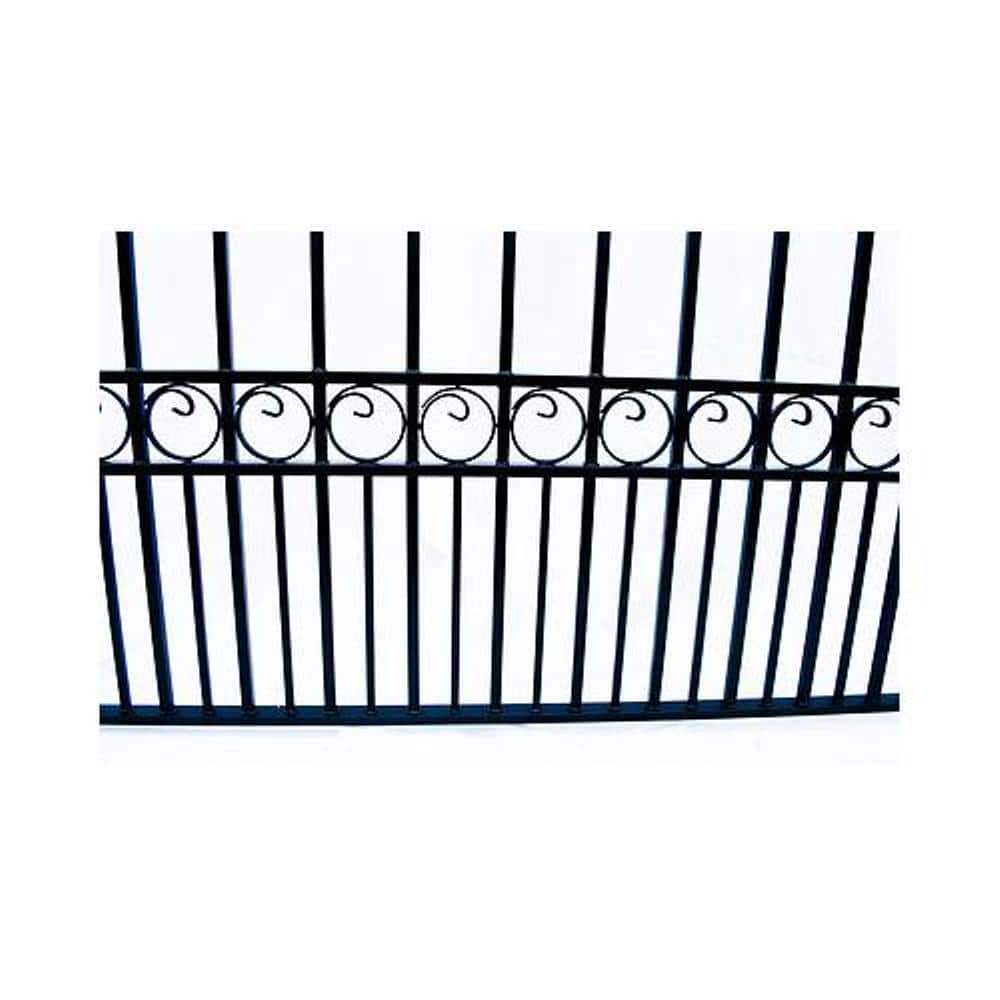 Black Steel Arched Sliding Driveway Gate with Gate Opener
