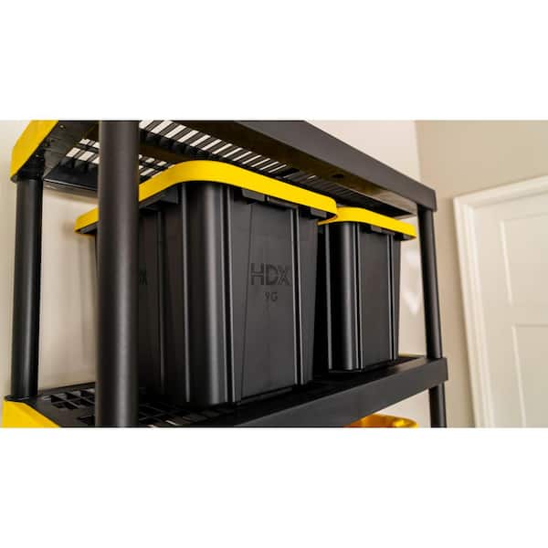 Reviews for HDX 9 Gal. Tough Storage Tote in Black with Yellow Lid