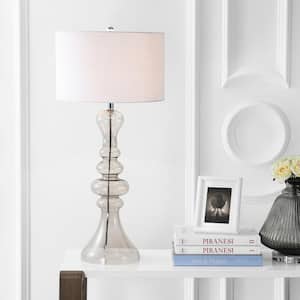 Madeline 35 in. Smoke Gray Curved Glass Table Lamp