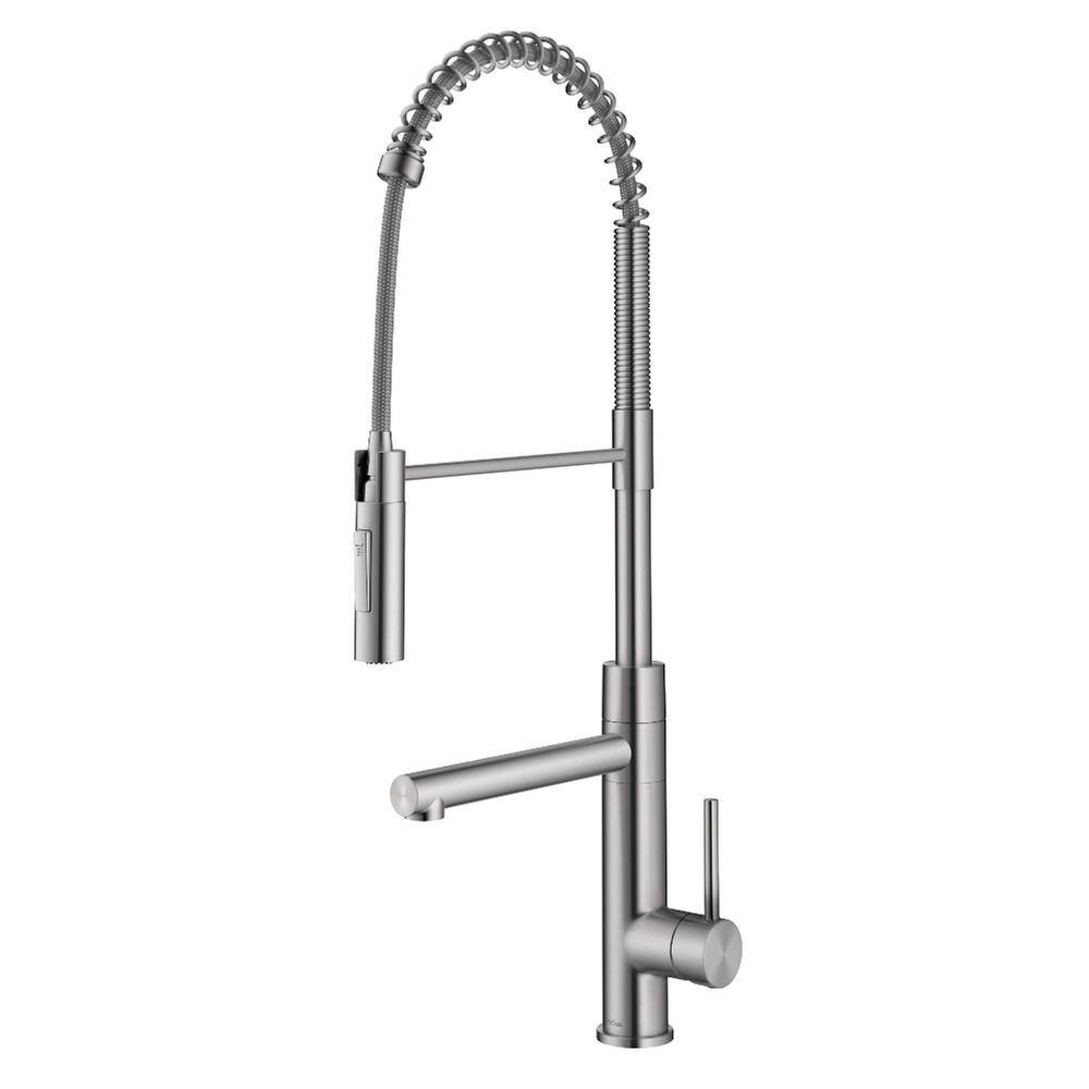 Kraus Artec Pro Commercial Style Pull-Down Single Handle Kitchen Faucet with Pot Filler in Spot Free Stainless Steel