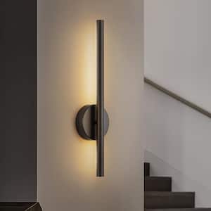 Brandon Contemporary 19.6-in H 1-Light Matte Black 3000K Dimmable LED Wall Sconce