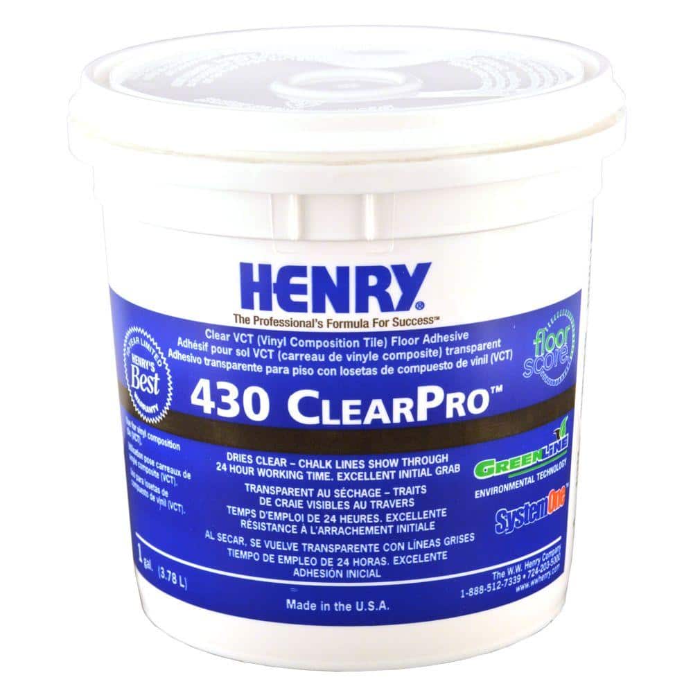 Henry Floor Tile Adhesive, Clear - 1 gal tub