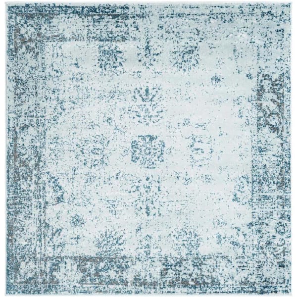 Unique Loom Sofia Casino Light Blue 5 ft. 3 in. x 5 ft. 3 in. Area Rug