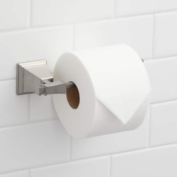 Exhibit Single Post Toilet Paper Holder in Brushed Nickel