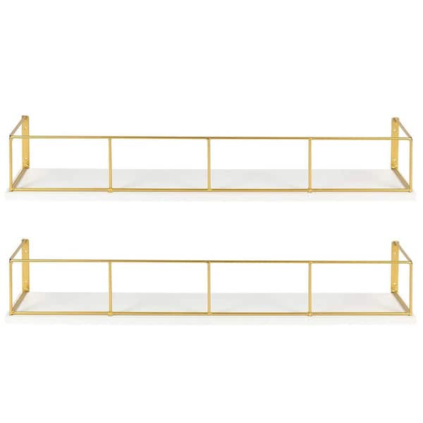 Unbranded 24 in. W x 4 in. D White Floating Decorative Wall Shelf Set of 2