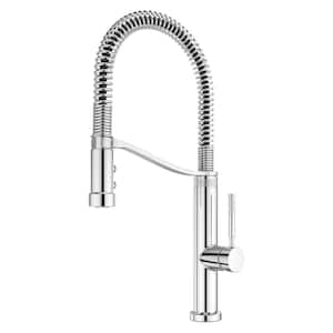 Bruton Culinary Single-Handle Pull Down Sprayer Kitchen Faucet in Polished Chrome