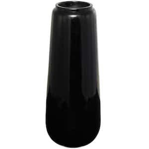 40 in. Black Resin Decorative Vase