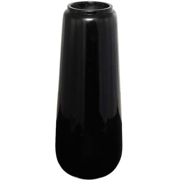 Litton Lane 40 in. Black Resin Decorative Vase