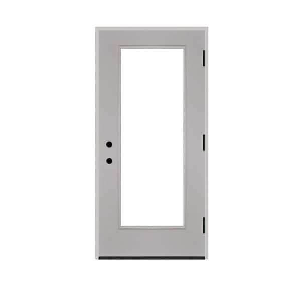 Steves & Sons 34 in. x 80 in. Reliant Series Full Lite White Primed Fiberglass Prehung Front Door