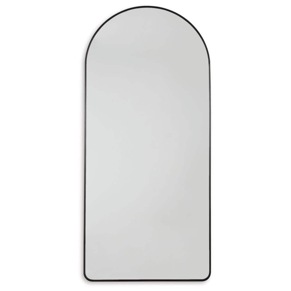 Black Metal Rectangular Transitional Floor Mirror