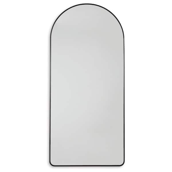 Sethall 30 in. W x 68 in. H Arch Metal Black Framed Floor Mirror