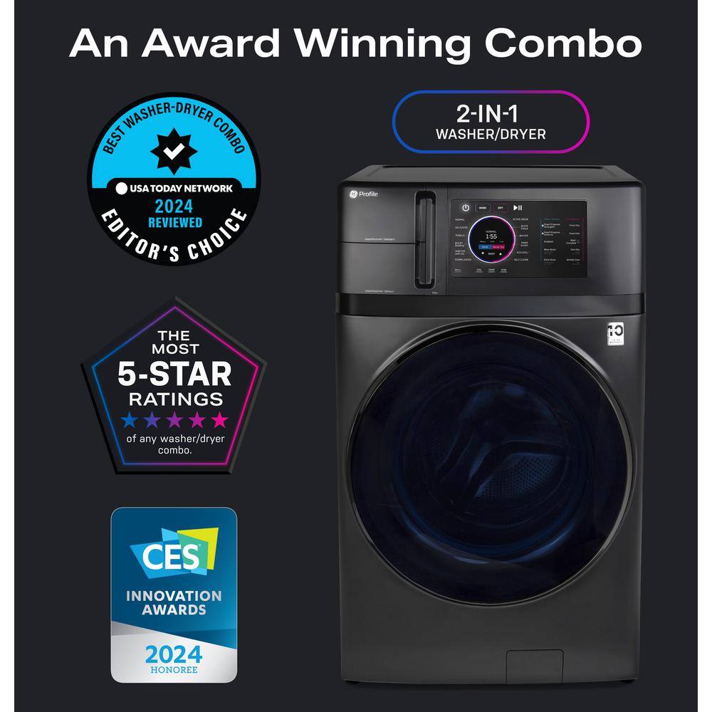 Black 4.8 Cu. Ft. Smart Electric Washer/Dryer Combo