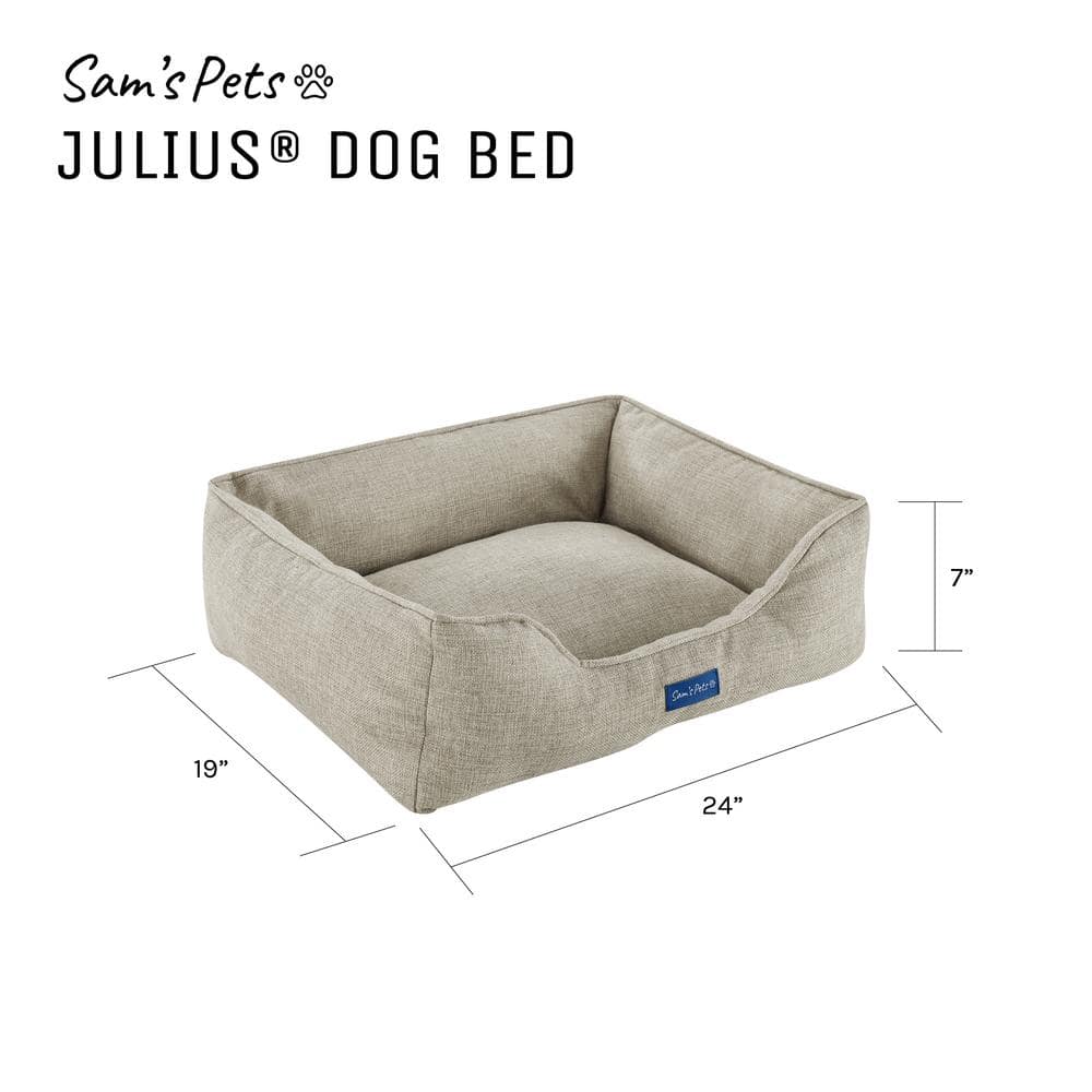 Julius Small Beige Polyester Outdoor Dog Bed