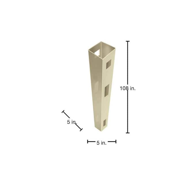 Barrette Outdoor Living Rainier 5 in. x 5 in. x 9 ft. Sand Vinyl Fence End Post