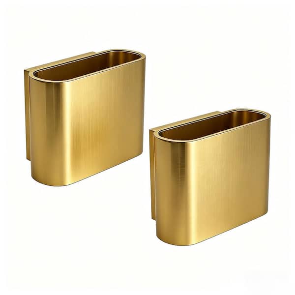 6 in. 1-Light Gold LED Wall Sconces 2 Pack Indoor Wall Light Hardwired Up Down Lighting for Bedroom Living Room Hallway