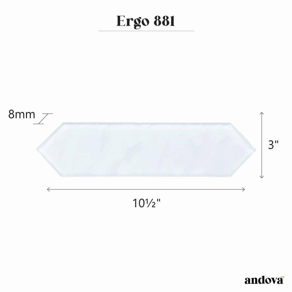 Ergo 3" x 10" Polished Blue Glass Subway Tile