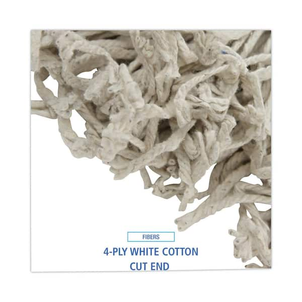 Boardwalk Cotton Cut-End String Mop Mop Head, White, 4-Ply, #16 Band,  (12-Carton) BWKCM02016S - The Home Depot