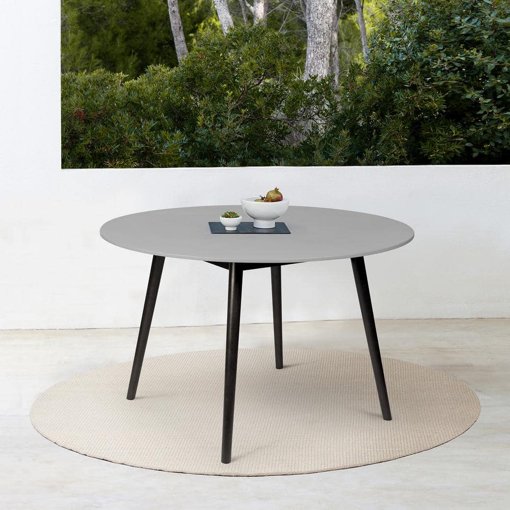 Sydney Black Eucalyptus Round Wood Outdoor Dining Table